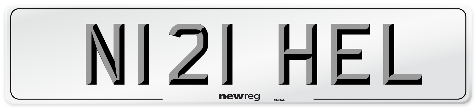 N121 HEL Number Plate from New Reg